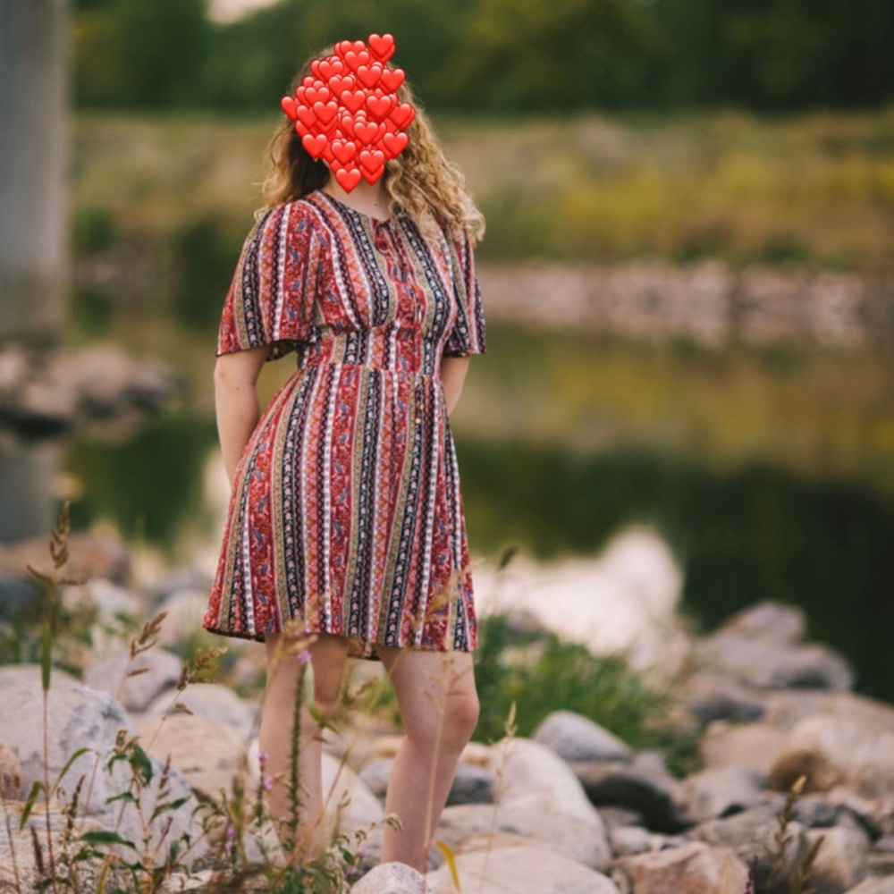 Blue Rain Patterned Dress